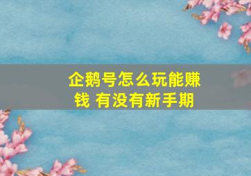 企鹅号怎么玩能赚钱 有没有新手期